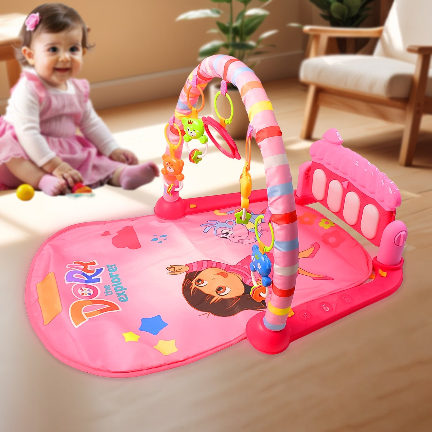 2in1 Baby Kick and Play Piano Gym Mat & Fitness Rack (1 Set) 2in1 Baby Kick and Play Piano Gym Mat & Fitness Rack (1 Set)